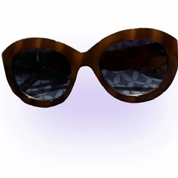 Ninewest round leopard frames chic sunglasses - Picture 1 of 13